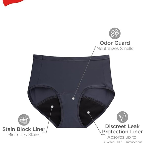 Hanes Ultimate Comfort Period Panties Underwear, Pack of 3, NEW, Size 7 / Large - Picture 4 of 4
